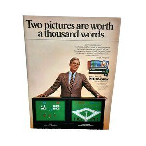 1981 Intellivision Baseball Game George Plimpton Print Ad  Advertisement